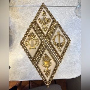 Vintage Retro Gold Homco wall hangings. 4 piece